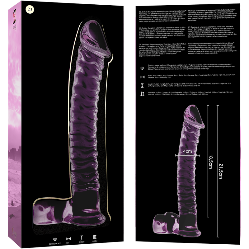Nebula Series By Ibiza - Modell 23 Dildo Borosilikatglas Rosa 21.5 Cm -O- 4 Cm