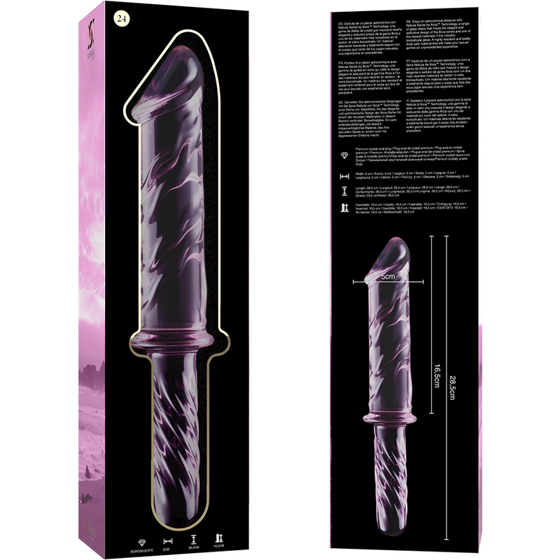 Nebula Series By Ibiza - Modell 24 Dildo Borosilikatglas Rosa 28.5 Cm -O- 5 Cm
