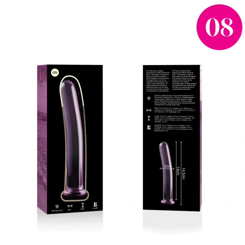 Nebula Series By Ibiza - Modell 8 Dildo Borosilikatglas Rosa 14.5 Cm -O- 2 Cm