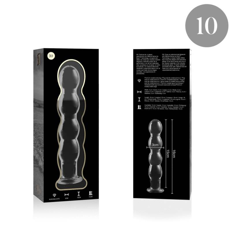 Nebula Series By Ibiza - Modell 10 Dildo Borosilikatglas Klar 16.5 Cm -O- 3.5 Cm