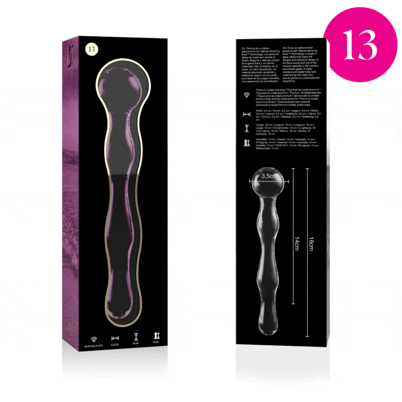 Nebula Series By Ibiza - Modell 13 Dildo Borosilikatglas Rosa 18 Cm -O- 3.5 Cm