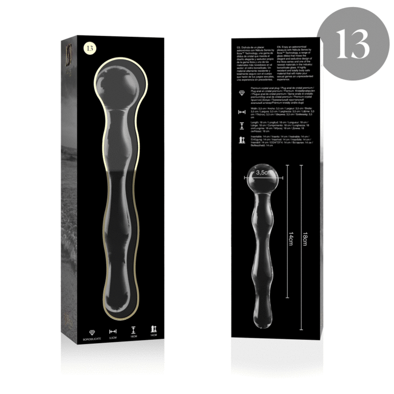 Nebula Series By Ibiza - Modell 13 Dildo Borosilikatglas Klar 18 Cm -O- 3.5 Cm