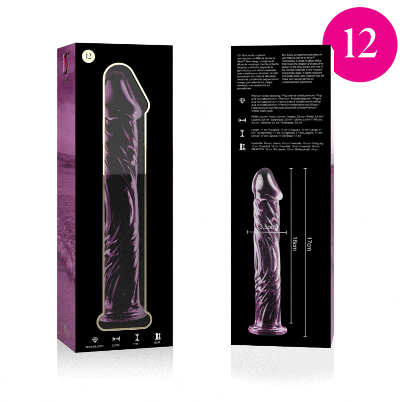 Nebula Series By Ibiza - Modell 12 Dildo Borosilikatglas Rosa 17 Cm -O- 3.5 Cm