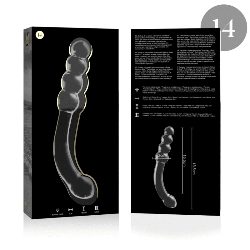 Nebula Series By Ibiza - Modell 14 Dildo Borosilikatglas Klar 18.5 Cm -O- 3 Cm