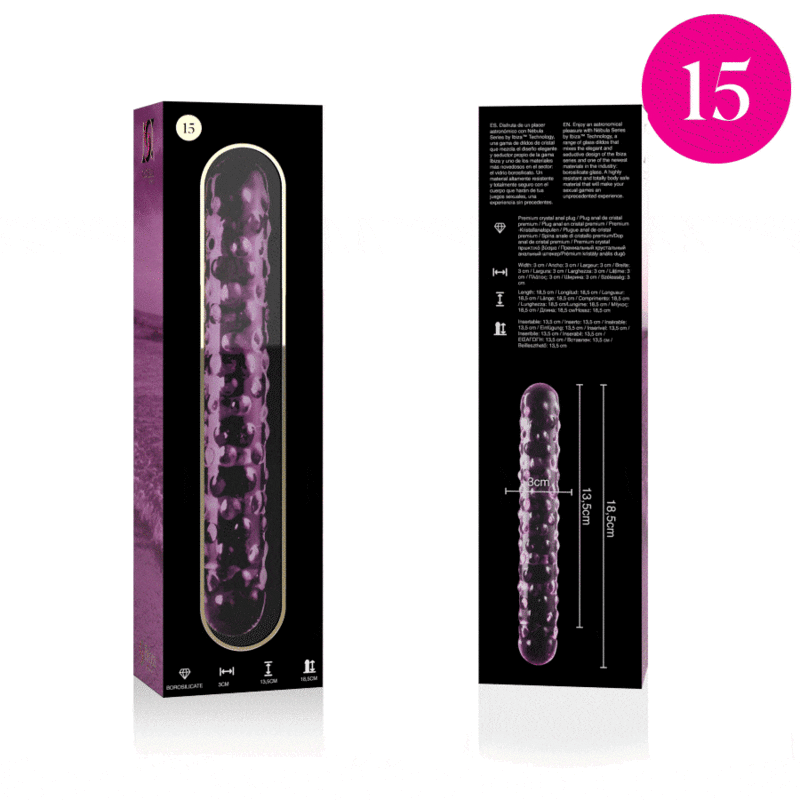 Nebula Series By Ibiza - Modell 15 Dildo Borosilikatglas Rosa 18.5 Cm -O- 3 Cm
