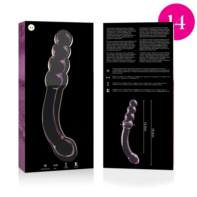 Nebula Series By Ibiza - Modell 14 Dildo Borosilikatglas Rosa 18.5 Cm -O- 3 Cm