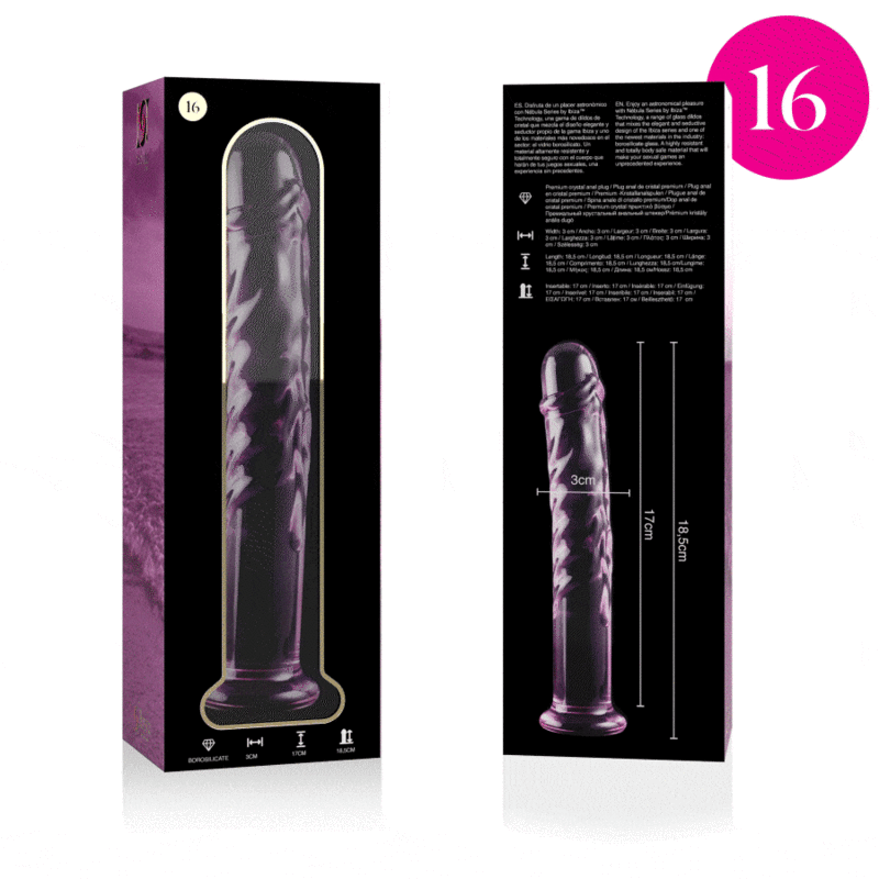 Nebula Series By Ibiza - Modell 16 Dildo Borosilikatglas Rosa 18.5 Cm -O- 3 Cm