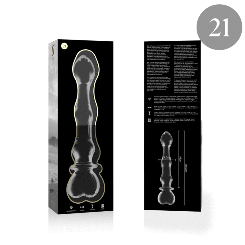 Nebula Series By Ibiza - Modell 21 Dildo Borosilikatglas Klar 20.5 Cm -O- 3.5 Cm