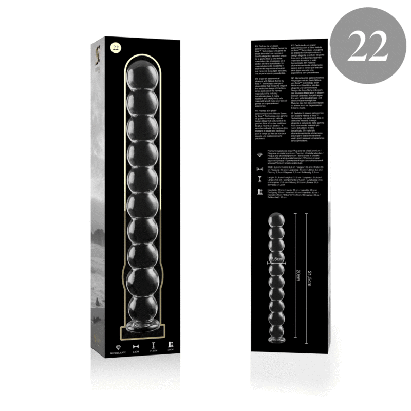 Nebula Series By Ibiza - Modell 22 Dildo Borosilikatglas Klar 21.5 Cm -O- 2.5 Cm