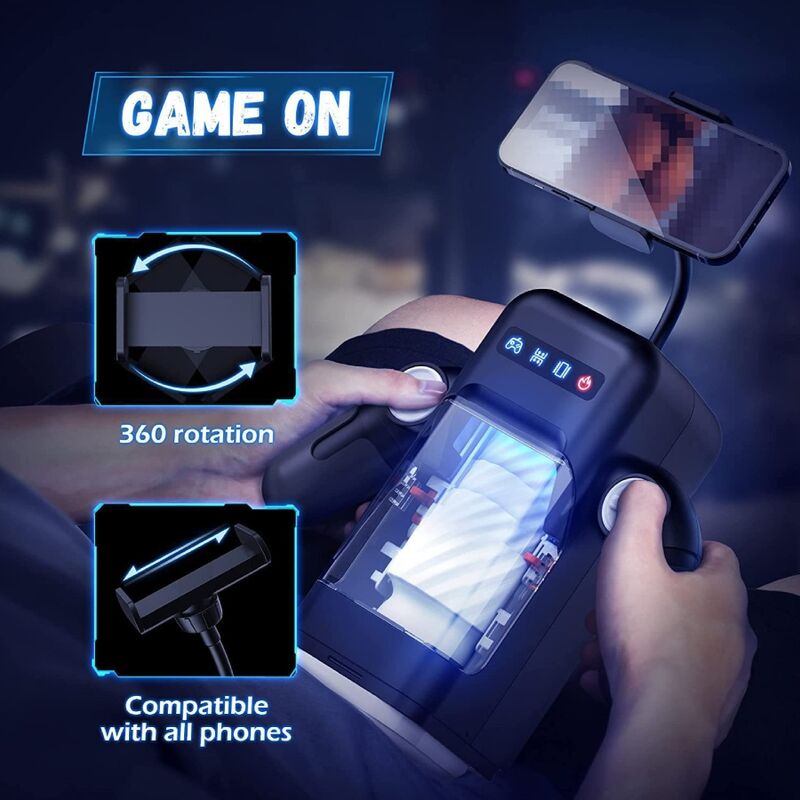 Game Cup - Stoßender Vibrations-Masturbator Mit Heizfunktion Und Mobiler Unterstützung - Schwarz