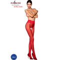 PASSION - TIOPEN 008 ROTE STRUMPFHOSE 3/4 30 DEN