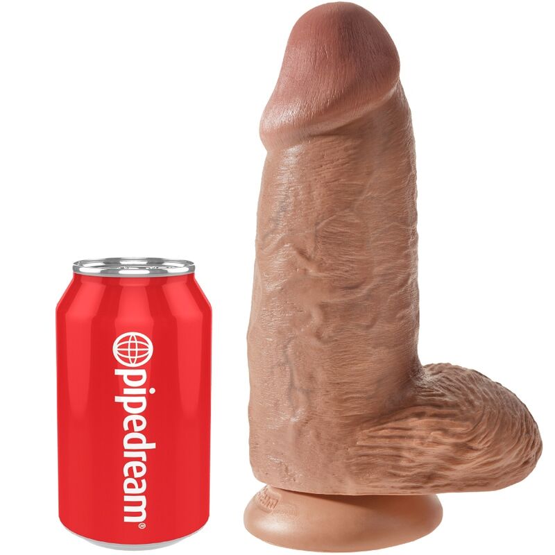 King Cock - Hollow Realistic Penis 23 cm Caramel