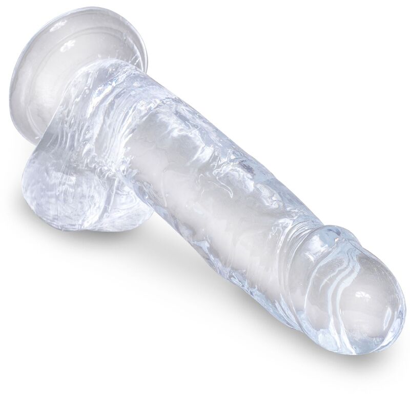 King Cock - Clear Realistic Penis With Balls 15.2 cm Transparent