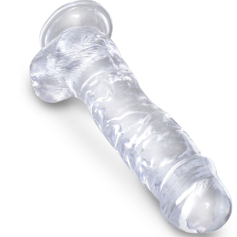 King Cock - Clear Realistic Penis With Balls 16.5 cm Transparent
