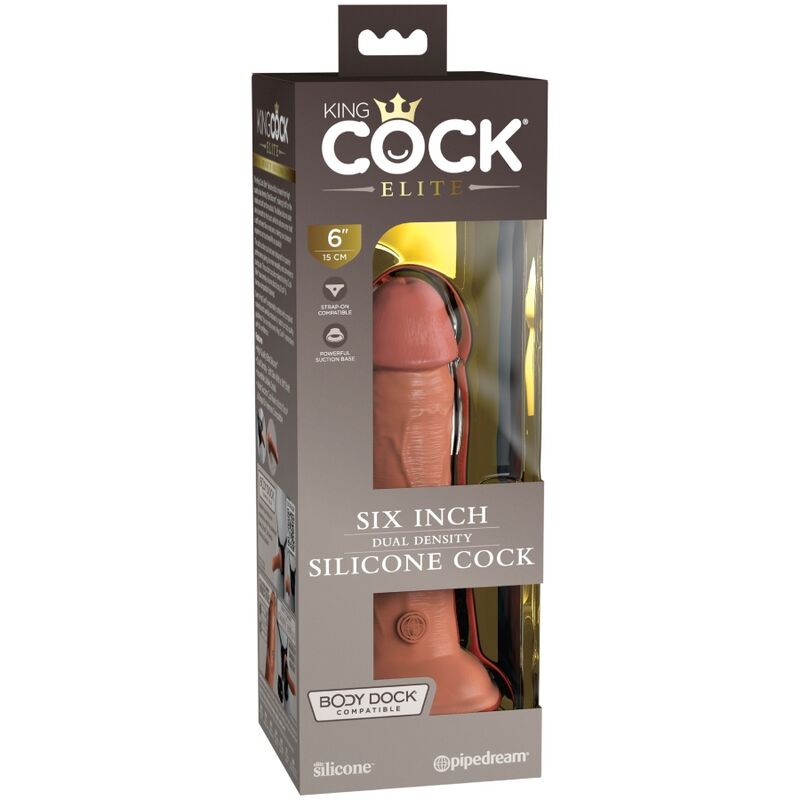 King Cock - Elite Realistic Silicone Dildo 6 Inch Caramel