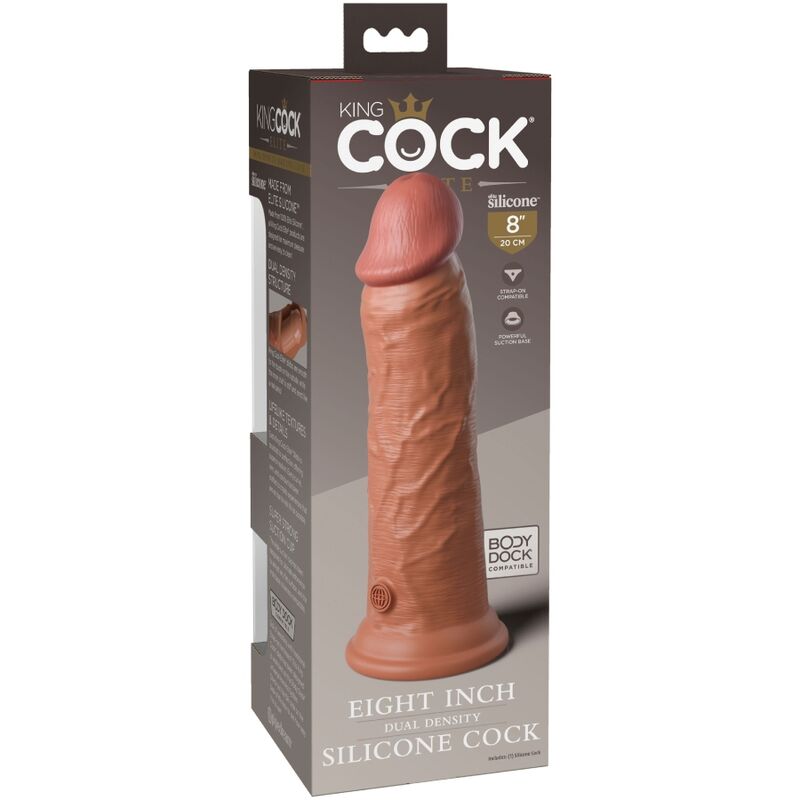 King Cock - Elite Realistic Silicone Dildo 8 Inch Caramel