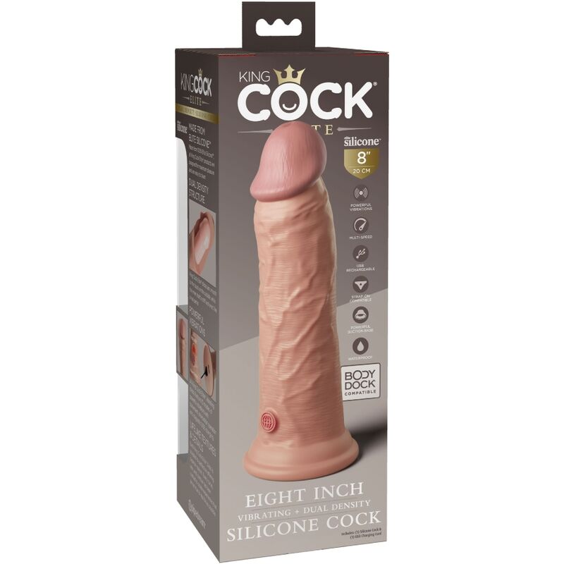 King Cock - Elite Realistischer Dildo Mit Vibration Und Silikon 20.3 Cm
