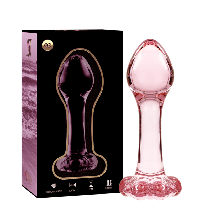 NEBULA SERIES BY IBIZA - MODELL 2 ANALPLUG BOROSILIKATGLAS ROSA 11 CM -O- 3.5 CM