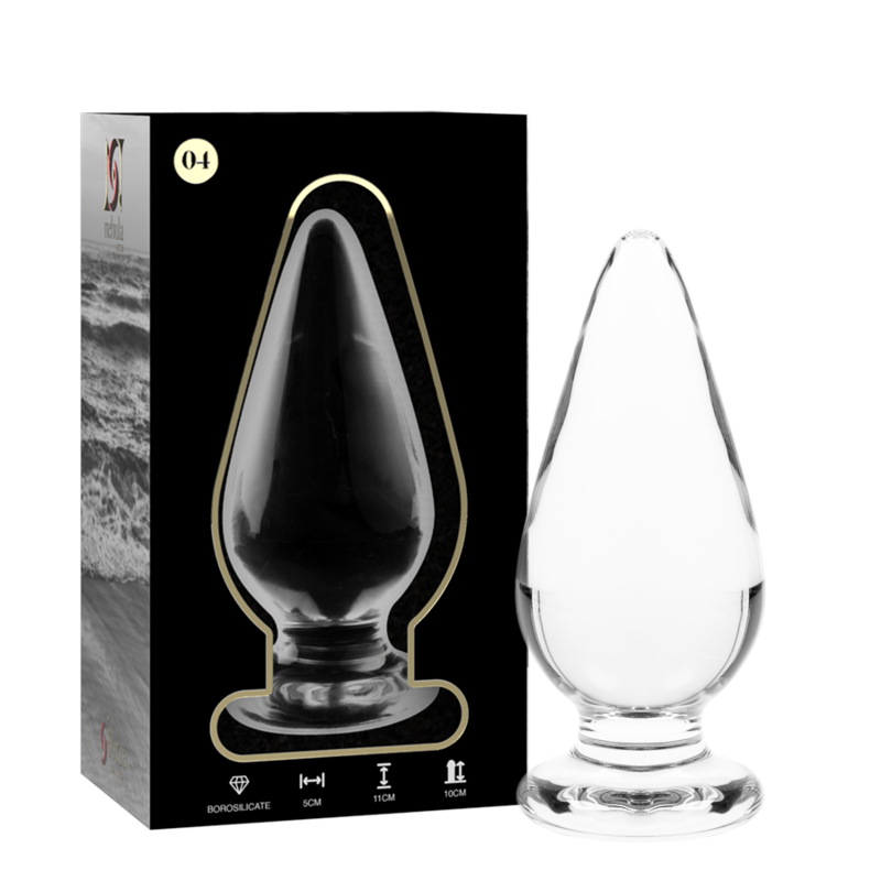 Nebula Series By Ibiza - Model 4 Borosilicate Glass Anal Plug Clear 11 cm -Ø- 5 cm