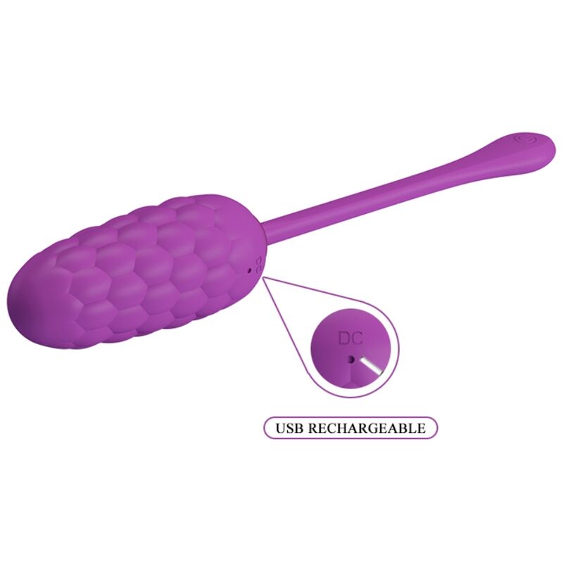 Pretty Love - Vibrating Egg with Purple Rechargeable Sea Texture