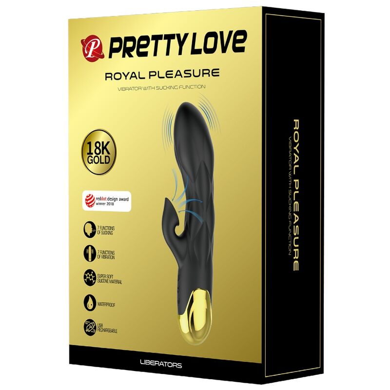 Pretty Love - Black Rechargeable Gold-Plated Luxury Vibrator
