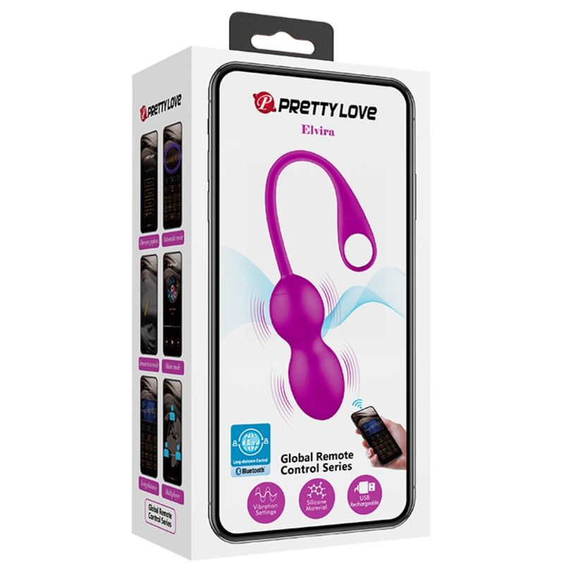 Pretty Love - Elvira Wiederaufladbare Vibrierblle Lila