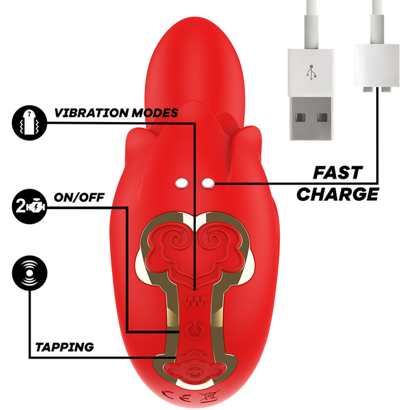 Mia - Selena Stimulator Vibrating + Clitoral Red