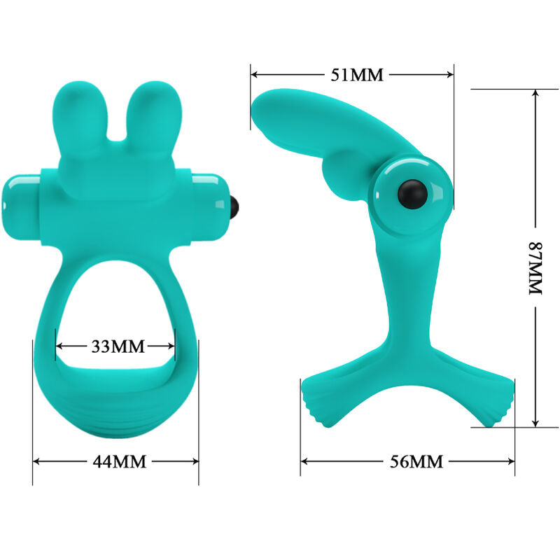 Pretty Love - Dante Green Rabbit Vibrating Ring
