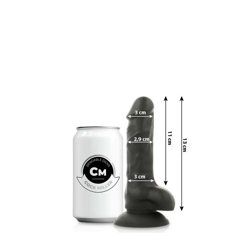 Cock Miller - Silikon Dichte Cocksil Artikulierbar Schwarz 13 Cm