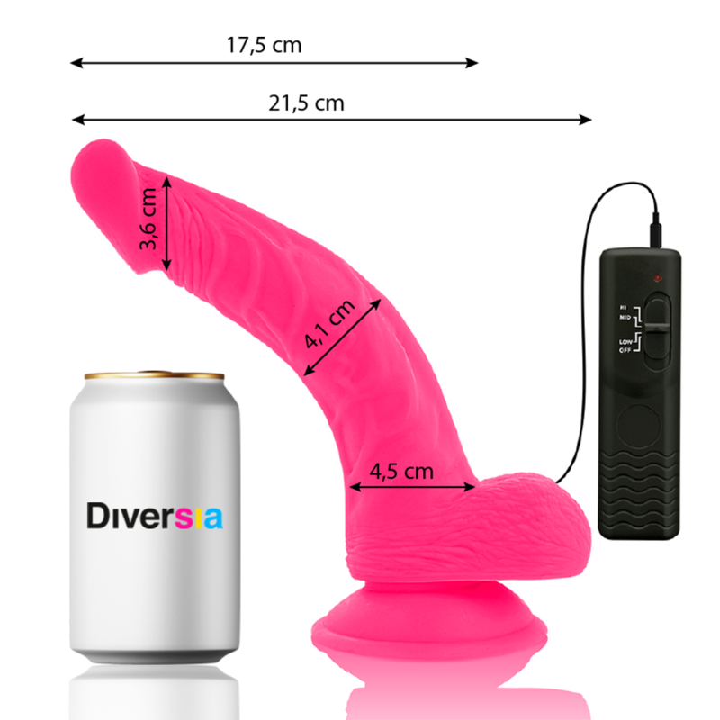Diversia - Flexibler Vibrierender Dildo Rosa 21.5 Cm -O- 4.5 Cm