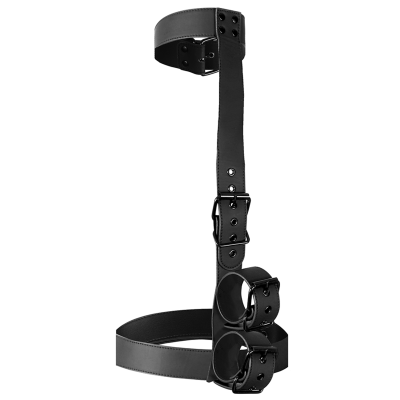 Fetish Submissive Bondage - Collar and Wrist Cuff Body Restraint Set