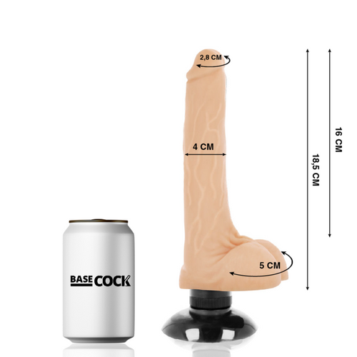 Basecock - Realistischer Vibrator 2-1 Natãœrlich 18.5 Cm -O- 4 Cm