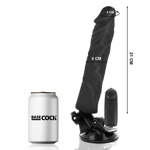Basecock - Realistischer Vibrator Mit Fernbedienung Schwarz 21 Cm -O- 4 Cm