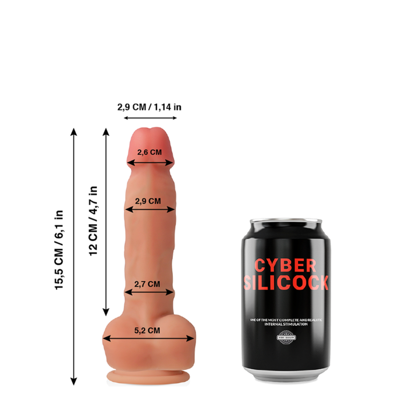 Cyber Silicock - Ansel Ultra Realistisches. Weiches Flãœssige Silikon 15.5 Cm -O- 2.9 Cm