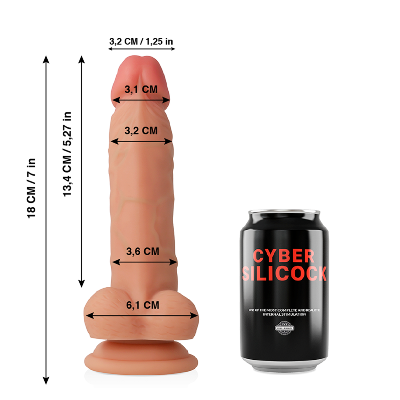 Cyber Silicock - Jude Ultra Realistisches. Weiches Flãœssige Silikon 18 Cm -O- 3.2 Cm