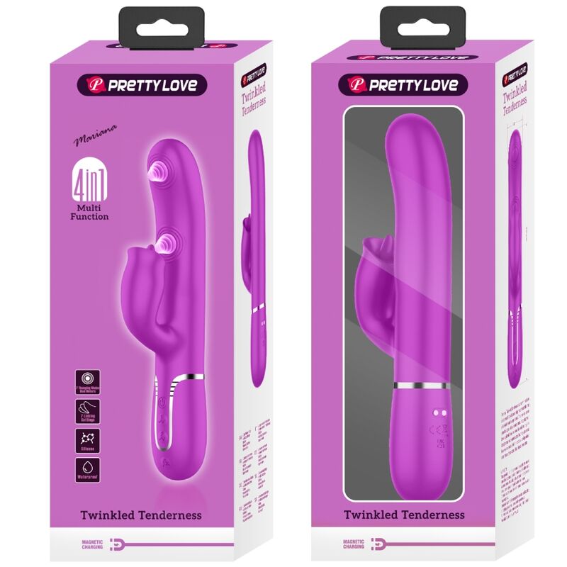 Pretty Love - Rabbit Vibrator with Licking Function Fuchsia