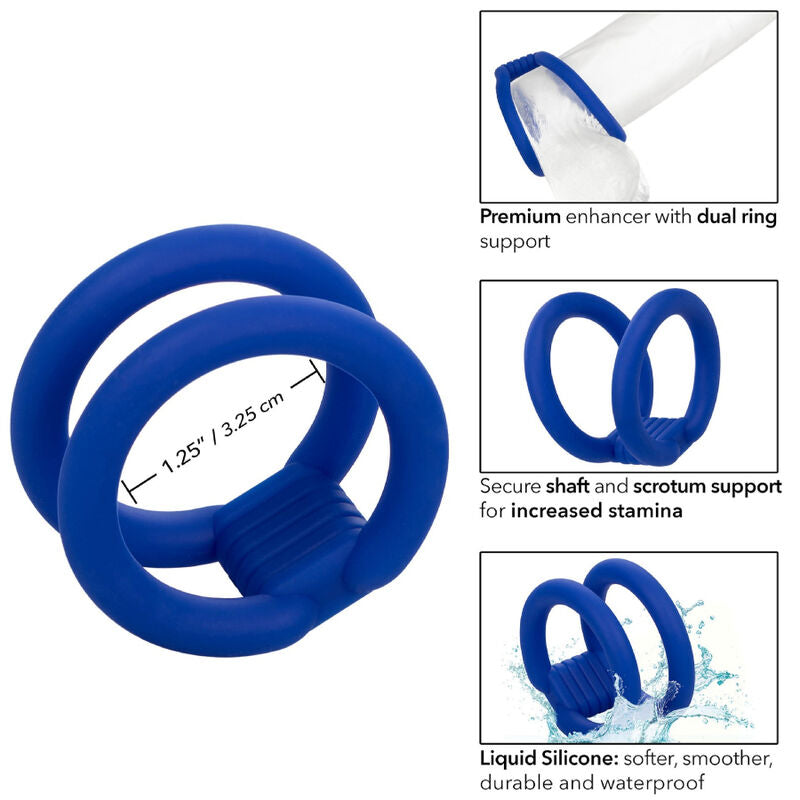 Calexotics - Admiral Dual Cock Cage Blau