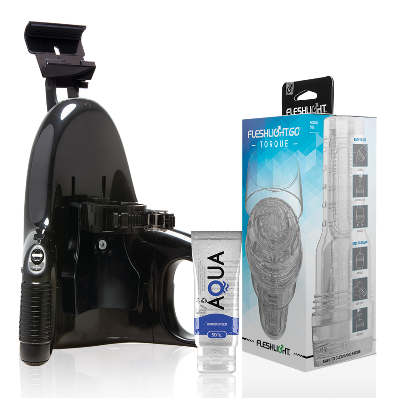 Fleshlight - Go Masturbador Torque Ice + Universal Launch + Schmiermittel In Aqua-Qualität 50 Ml