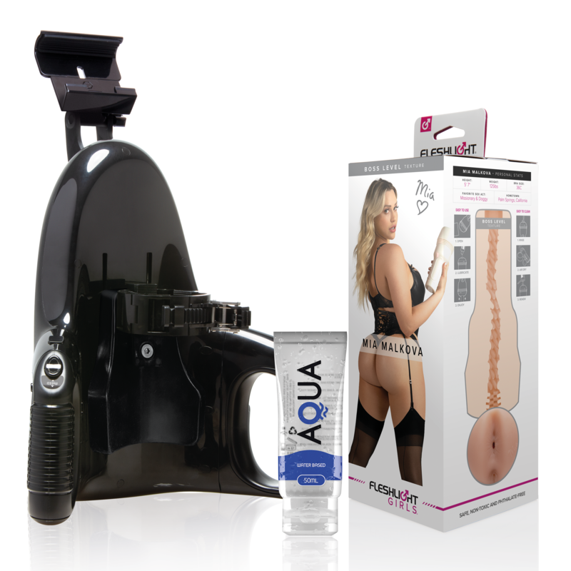 Fleshlight - Mia Malkova Boss Level + Universal Launch + Schmiermittel In Aqua-Qualität 50 Ml