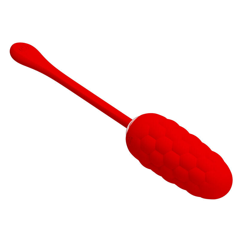 Pretty Love - Vibrierendes Ei Mit Roter Wiederaufladbarer Meerestextur