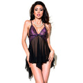 Chilirose - Cr 4074 Babydoll Violett & Schwarz L/Xl
