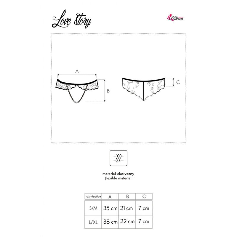 Livco Corsetti Fashion - Love Story Lc 90679 Panty Mit Schrittfreien Ohne Schwarz