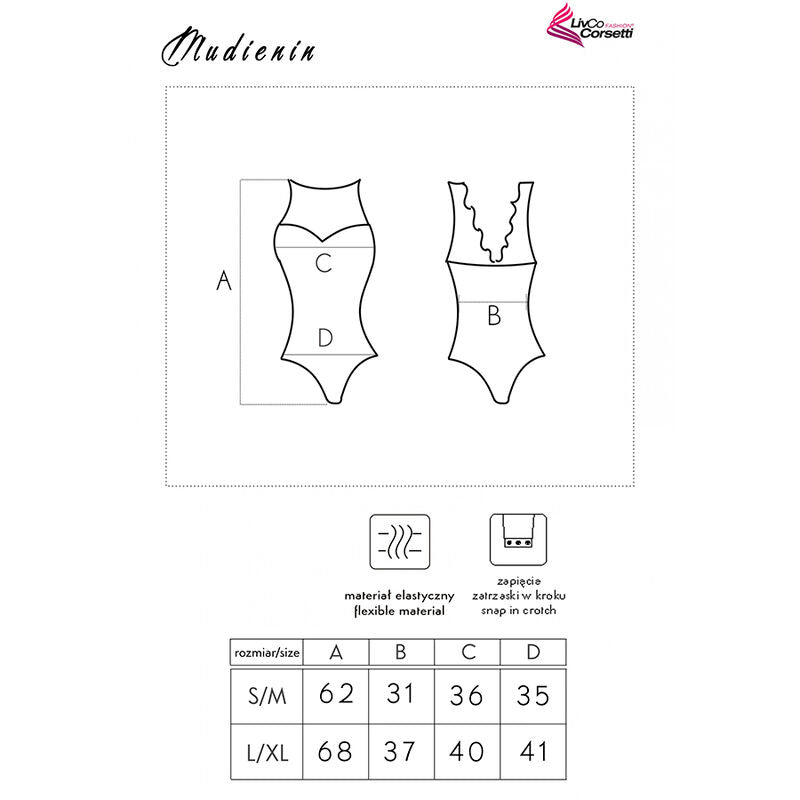 Livco Corsetti Fashion - Mudienin Lc 90654 Schwarzer Body L/Xl
