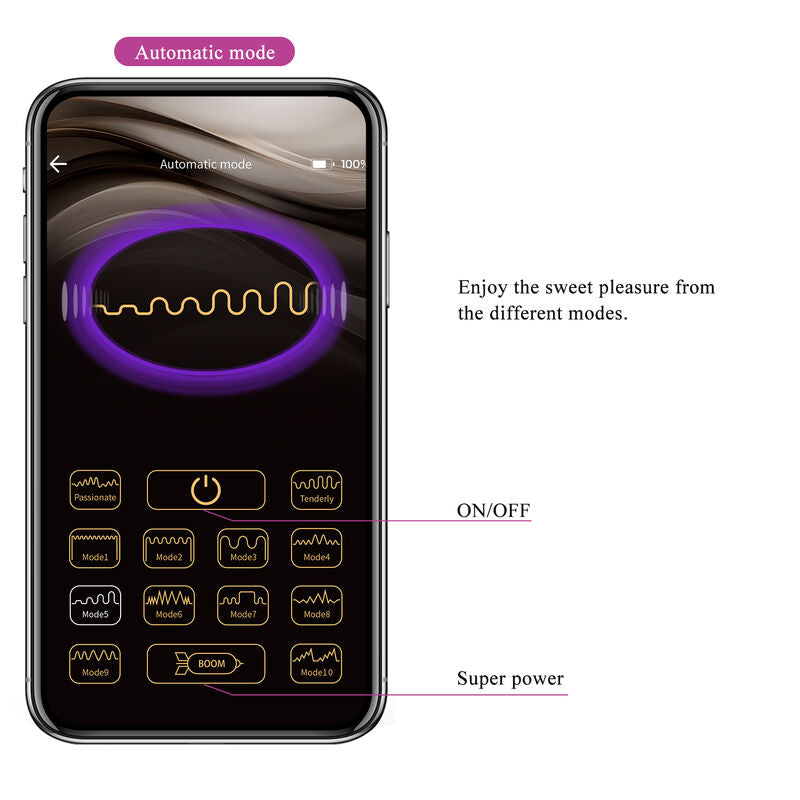 Pretty Love - Hector Electroshock Vibrator Per App-Steuerung Lila
