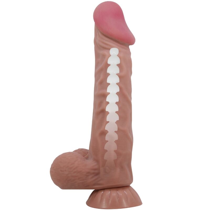 Pretty Love - Realistischer Dildo Der Sliding Skin-Serie Mit Sliding Skin-Saugnapf Braun 24 Cm