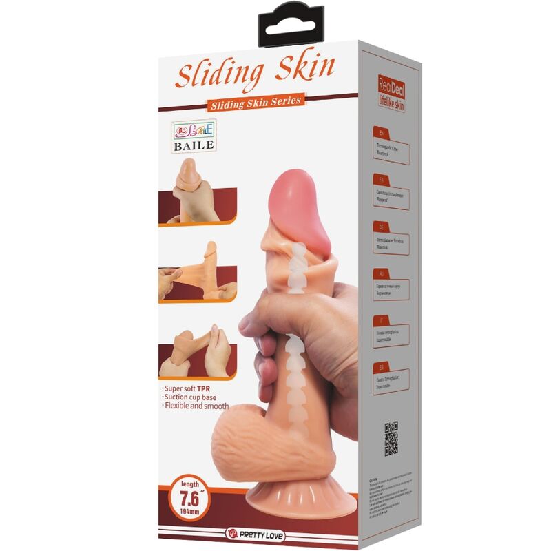 Pretty Love - Sliding Skin Series Realistischer Dildo Mit Sliding Skin Saugnapf 19,4 Cm