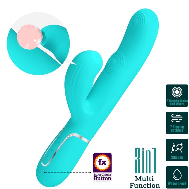 Pretty Love - Perlita Multifunktions-3-In-1-G-Punkt-Vibrator Aqua Grãœn