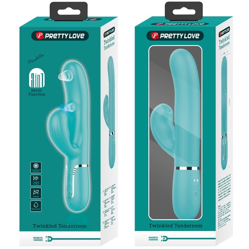Pretty Love - Perlita Multifunktions-3-In-1-G-Punkt-Vibrator Aqua Grãœn
