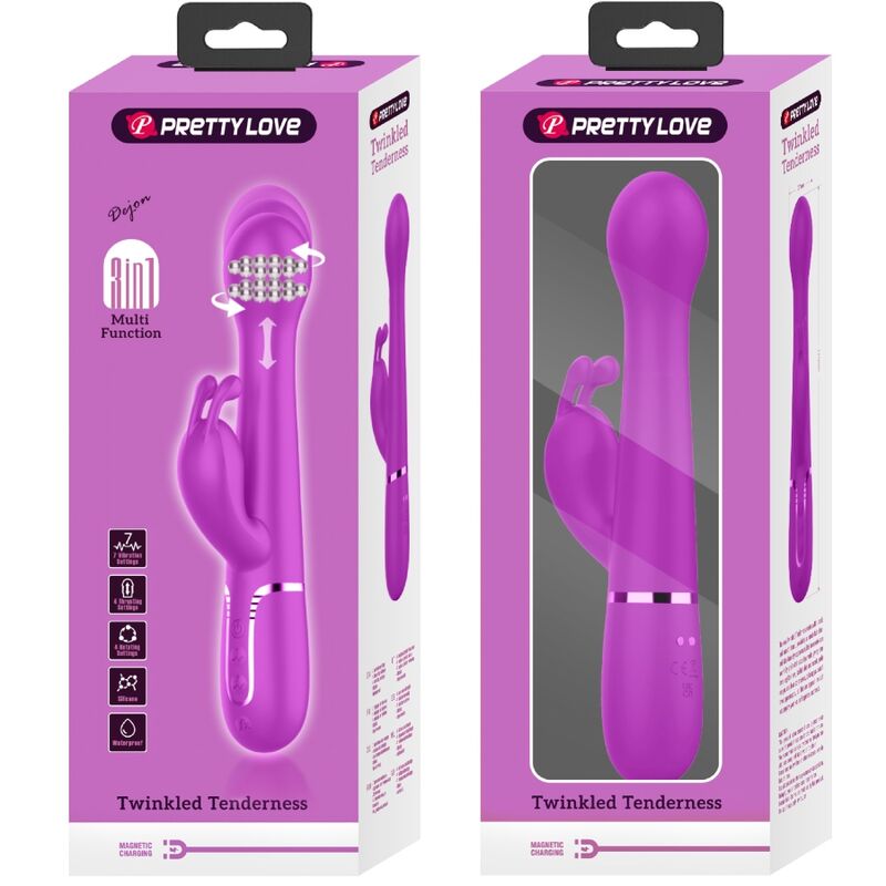 Pretty Love - Dejon Rabbit Vibrator 3-in-1 Multifunctional Purple
