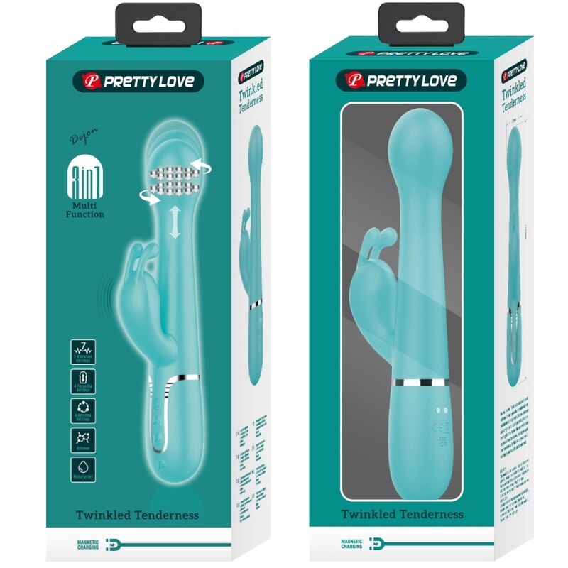 Pretty Love - Dejon Rabbit Vibrator 3-in-1 Multifunction Aqua Green